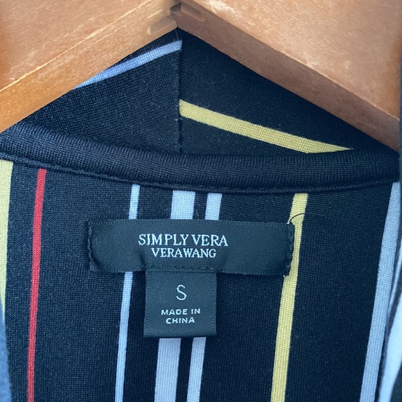 Simply Vera Wang Black Striped Pajama Top Small - Picture 3 of 8